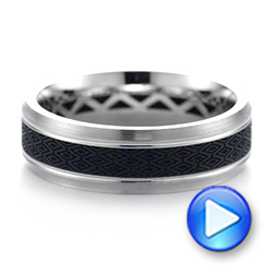 Carbon Fiber Inlay Wedding Band - Video -  103850 - Thumbnail