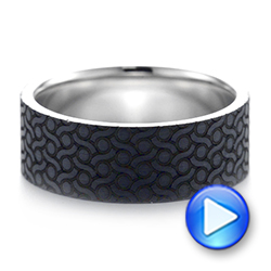 Carbon Fiber Inlay Wedding Band - Video -  103851 - Thumbnail