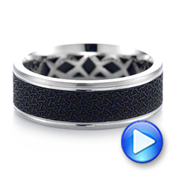 Carbon Fiber Inlay Wedding Band - Video -  103855 - Thumbnail