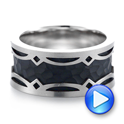 Carbon Fiber Inlay Wedding Band - Video -  103856 - Thumbnail