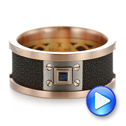 Carbon Fiber Inlay Blue Sapphire Wedding Band - Video -  103859 - Thumbnail