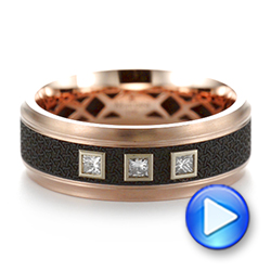 Carbon Fiber Diamond Wedding Band - Video -  103864 - Thumbnail