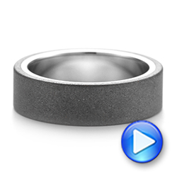 White Tungsten Carbide Men's Wedding Band - Video -  103884 - Thumbnail