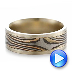 Men's Unplated Mokume Wedding Band - Video -  103892 - Thumbnail