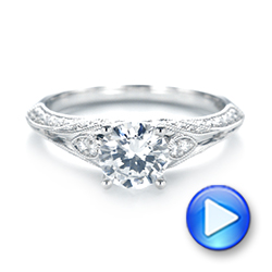 18k White Gold Diamond Engagement Ring - Video -  103902 - Thumbnail