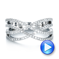  White Gold Custom Diamond Wedding Band - Video -  103915 - Thumbnail