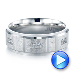 Men's Diamond And Scratch Finish Wedding Band - Video -  103969 - Thumbnail