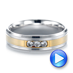 Men's Two-tone Wedding Band - Video -  103976 - Thumbnail