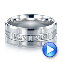  Platinum And Platinum Platinum And Platinum Men's Diamond Wedding Band - Video -  103979 - Thumbnail