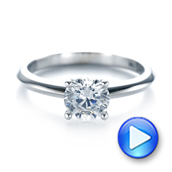 18k White Gold Solitaire Diamond Engagement Ring - Video -  103987 - Thumbnail