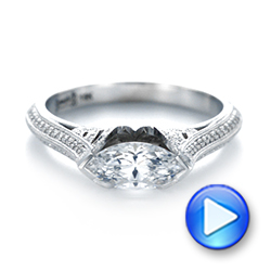  Platinum Platinum Marquise Diamond Engagement Ring - Video -  103988 - Thumbnail