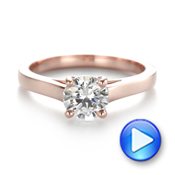 18k Rose Gold 18k Rose Gold Solitaire Diamond Engagement Ring - Video -  104086 - Thumbnail