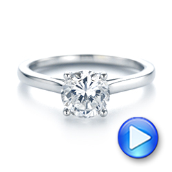 14k White Gold 14k White Gold Solitaire Diamond Engagement Ring - Video -  104087 - Thumbnail