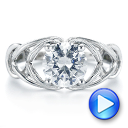 18k White Gold Intertwined Solitaire Diamond Engagement Ring - Video -  104088 - Thumbnail