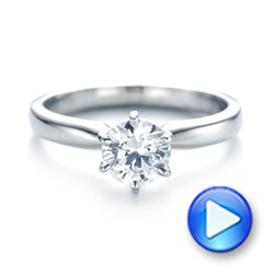 18k White Gold 18k White Gold Solitaire Six Prong Engagement Ring - Video -  104096 - Thumbnail