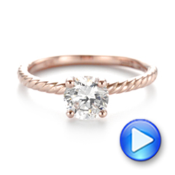 14k Rose Gold Solitaire Diamond Engagement Ring - Video -  104113 - Thumbnail