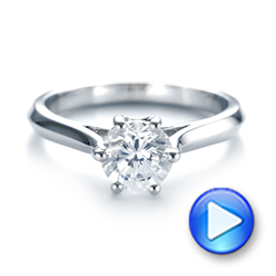 14k White Gold 14k White Gold Solitaire Diamond Engagement Ring - Video -  104114 - Thumbnail