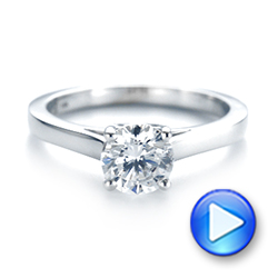 18k White Gold Solitaire Diamond Engagement Ring - Video -  104116 - Thumbnail