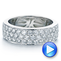 14k White Gold 14k White Gold Pave Diamond Women's Anniversary Band - Video -  104137 - Thumbnail