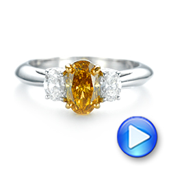 Three-stone Oval Diamond Engagement Ring - Video -  104138 - Thumbnail