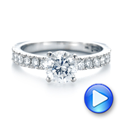 18k White Gold Custom Classic Engagement Ring - Video -  104158 - Thumbnail