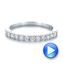 18k White Gold Shared Prong Basket-set Diamond Wedding Band - Video -  104164 - Thumbnail