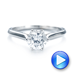 18k White Gold Diamond Solitaire Engagement Ring - Video -  104171 - Thumbnail