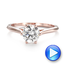 14k Rose Gold Solitaire Diamond Engagement Ring - Video -  104173 - Thumbnail