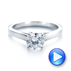 18k White Gold Solitaire Diamond Engagement Ring - Video -  104174 - Thumbnail