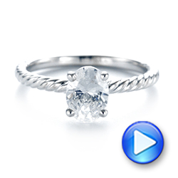 18k White Gold 18k White Gold Braided Solitaire Diamond Engagement Ring - Video -  104179 - Thumbnail