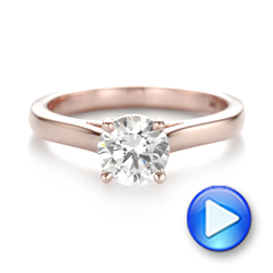 18k Rose Gold 18k Rose Gold Diamond Solitaire Engagement Ring - Video -  104186 - Thumbnail