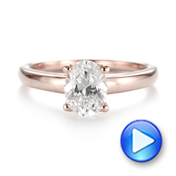 18k Rose Gold 18k Rose Gold Oval Diamond Engagement Ring - Video -  104252 - Thumbnail