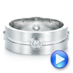  Platinum Platinum Custom Blue Sapphire And Diamond Men's Band - Video -  104257 - Thumbnail