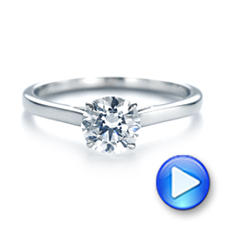 18k White Gold 18k White Gold Peekaboo Princess Cut Diamond Engagement Ring - Video -  104266 - Thumbnail