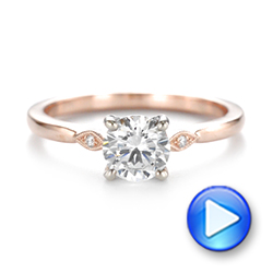 18k Rose Gold 18k Rose Gold Two-tone Engagement Ring - Video -  104328 - Thumbnail