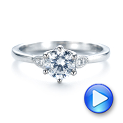  Platinum Platinum Custom Diamond Engagement Ring - Video -  104329 - Thumbnail