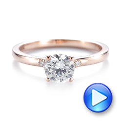 14k Rose Gold Minimalist Diamond Engagement Ring - Video -  104654 - Thumbnail