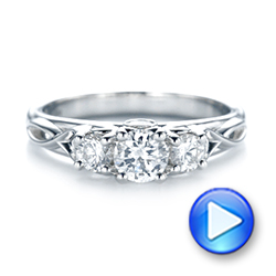 14k White Gold 14k White Gold Three-stone Diamond Infinity Engagement Ring - Video -  104658 - Thumbnail