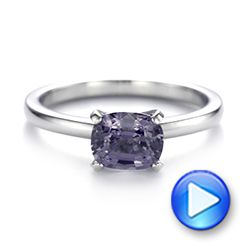 18k White Gold 18k White Gold Custom Solitaire Spinel Gemstone Engagement Ring - Video -  104660 - Thumbnail