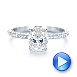 14k White Gold 14k White Gold Custom Pave Diamond Engagement Ring - Video -  104689 - Thumbnail