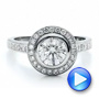  Platinum Custom Halo Engagement Ring - Video -  1450 - Thumbnail