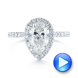  Platinum Platinum Custom Pear Shaped Diamond Halo Engagement Ring - Video -  104780 - Thumbnail