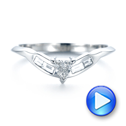  Platinum Custom Trillion Diamond Wedding Ring - Video -  104824 - Thumbnail
