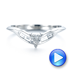 18k White Gold 18k White Gold Custom Trillion Diamond Wedding Ring - Video -  104824 - Thumbnail