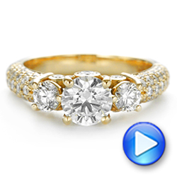 14k Yellow Gold 14k Yellow Gold Custom Pave Diamond Engagement Ring - Video -  104849 - Thumbnail