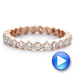 14k Rose Gold Custom Diamond Eternity Wedding Band - Video -  104872 - Thumbnail
