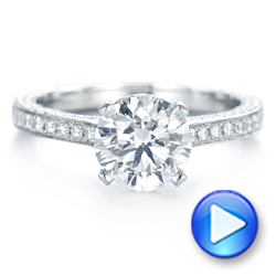  Platinum Contemporary Round Diamond Engagement Ring - Video -  104878 - Thumbnail