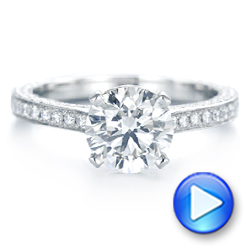 18k White Gold 18k White Gold Contemporary Round Diamond Engagement Ring - Video -  104878 - Thumbnail