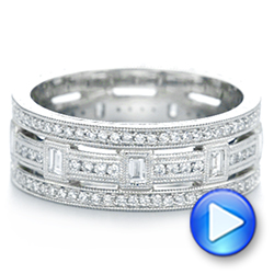  Platinum Custom Diamond Three Strand Women's Wedding Ring - Video -  104881 - Thumbnail