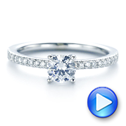  Platinum Platinum Custom Classic Diamond Engagement Ring - Video -  105067 - Thumbnail